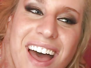 Blonde MILF takes huge cock and facial