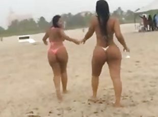 amatør, latina, strand, rumpe-booty, bikini