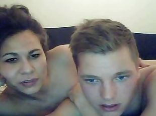 Hot Brunette and Her Boyfriend Banging in a Webcam Sextape