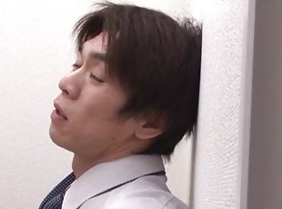 Naughty Japanese girl gives head and gets fucked at the office