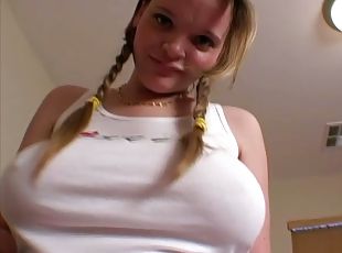 Chubby Girl With Big Tits In Read Panties Touch Herself