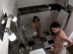 mandi, payudara-besar, amatir, seks-grup, bertiga, mandi-shower