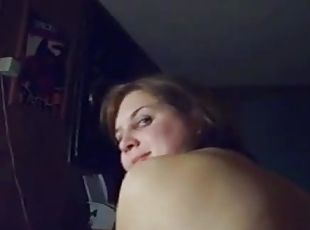 Chubby horny GF pleasuring her boyfriend's cock