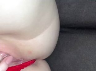 My neighbour fucked me hard again doggy stlye in my sexy red lingerie and my round ass
