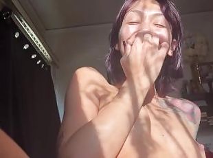 Xochi Moon dripping cum out of her pussy after a creampie