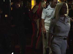 Blonde babe in uniform gets her juicy pussy fixed hardcore