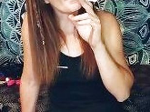 Smoking hot redhead smoking cigeratte before sex