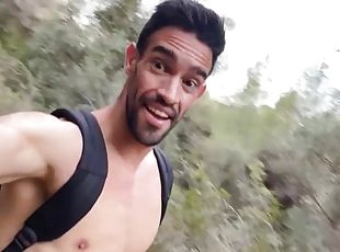 Very risky naked hiking