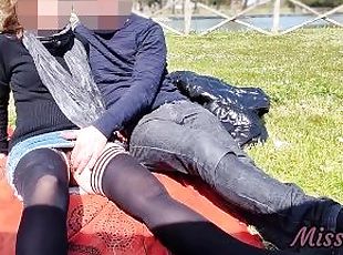 Pussy flash - Stepmom caught by stepson at public park masturbating in front of everyone MissCreamy