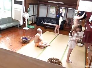 asiático, bañando, público, hardcore, japonés, sexo-en-grupo, sauna, bonita, realidad