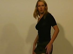 Jitka&#039;s first porn performance is a blonde whore who touches herself for your pleasure