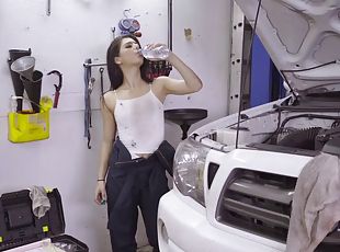 Gina Valentina is a horny mechanic in need of a great shag