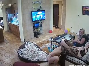 Blonde rides cock on hidden cam