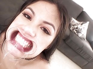 Nasty and messy anal and throat fuck for Latina babe Kendra Spade