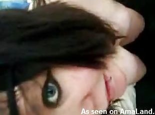 Horny Emo Babe Plays With Her Tits
