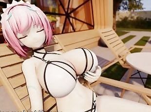 Poolside Breast Expansion (Breast expansion growth animation)