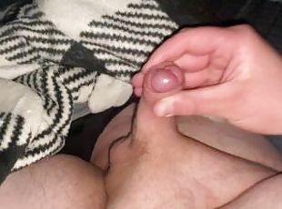 Horny Chubby Guy Masturbating Tiny Dick on Friend’s Couch