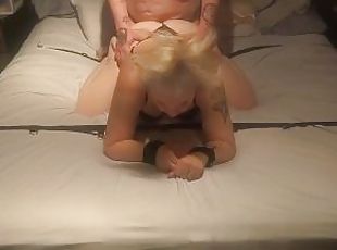Sexy bbw pawg wife strapped to bed and fucked hard by hubby pt2