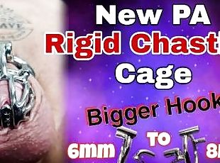 New Rigid Chastity Cage Stretching Prince Albert Gauge! Femdom Bondage BDSM Real Homemade Milf Step