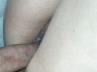 klitoris, orgazmus, pička, amatérske, vyzreté, hardcore, creampie, pár, semeno, blondýna