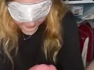 Violet Gives Blindfolded Blowjob