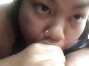 Cute Bbw Filipina cum in mouth swallows and doesnt stop