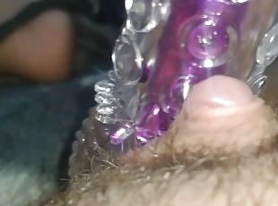 Testing my new vibrator - Playing with my giant clit
