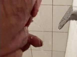 Washing my soft dick in hostel shower