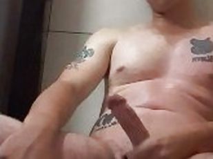 Teen guy masturbates in shower and let's loose alot of cum
