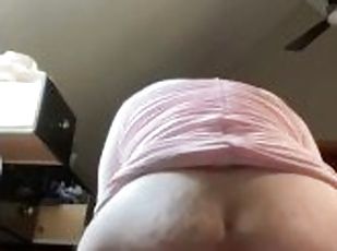 Sissy takes a huge dildo in her ass and rides it