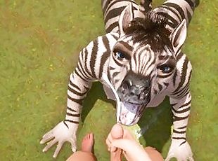 Curvy Furry Zebra Milks Human Cock Yiff 3D Sex Animation