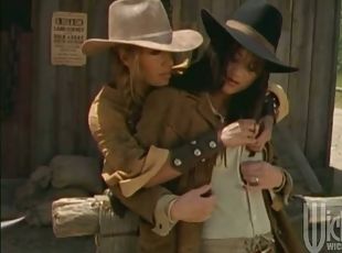 Hot girls of Wild West times have wild lesbian sex