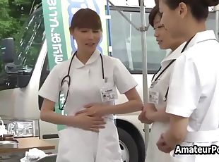 asiático, enfermeira, japonesa, hospital