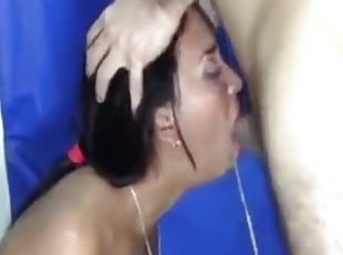 I put the dick to the end of her throat super oral hardcore blowjob
