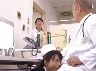 asiático, enfermera, público, maduro, mamada, hardcore, japonés, pareja, uniforme