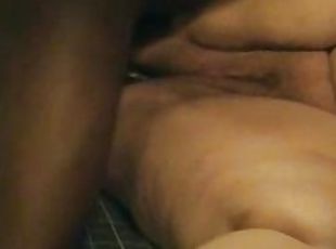 Extremely fat bitch gets her ass fucked by some black stud