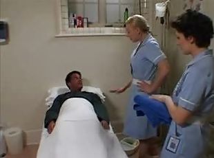 Two British Nurses Soap Up And please that patient