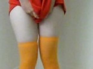 Velma Dinkley has an accident in her stockings
