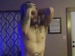 amatør, stripping, webkamera, alene, tattoo, erting