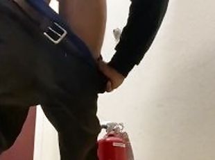 Sucking dl dick in work closet
