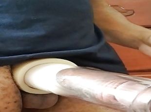 My new penis pump almost couldn't hold my dick