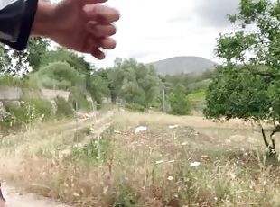 JOGGING and PISSING myself with UNCUT soft dick in PUBLIC