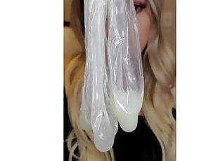 Cuckolding you with  used condoms
