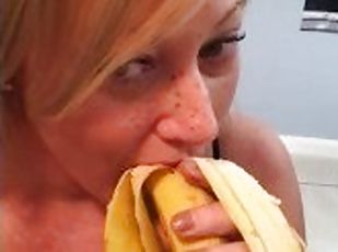 amatør, blowjob, alene, banan