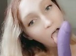 Playing With Titties and Gagging on Dildo