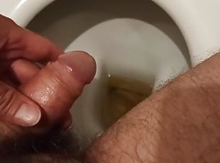 masturbación, meando, amateur, casero, primera-vez, baño, a-solas, polla