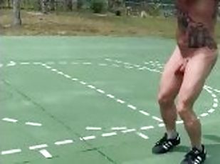 Preview muscular big dick hotty shooting hoops butt ass naked with dick flopping around!