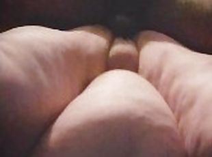 Fucking my phat pussy till he pulls out and nuts on my face! Underside view)