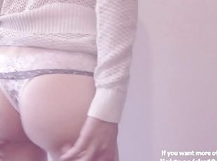 Sissy femboy tries to shake his tight ass