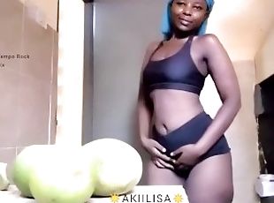 African fat ass girl, doing it in the kitchen